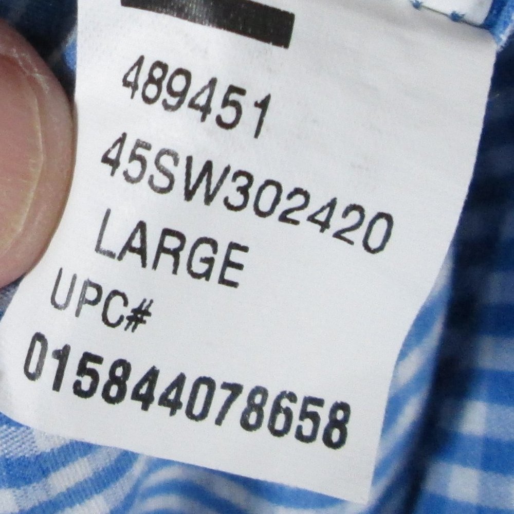 IZOD Mens Blue & White Plaid Long Sleeve Dress Shirt Size L Pre-Worn Goo… - Picture 7 of 7